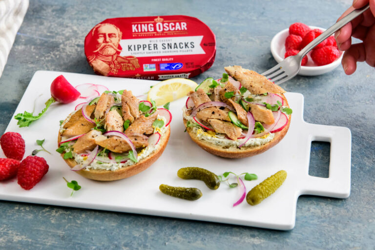 Kipper Snacks Breakfast Bagels Recipe