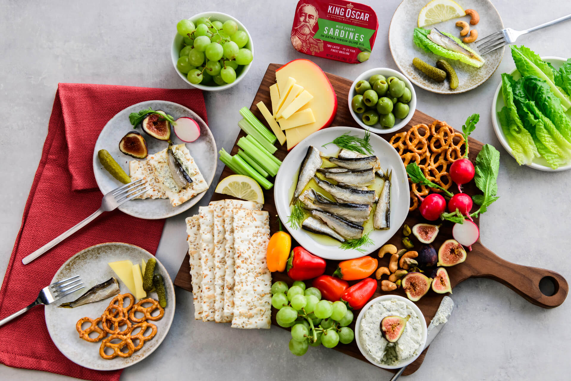 Seacuterie Party Board with Sardines