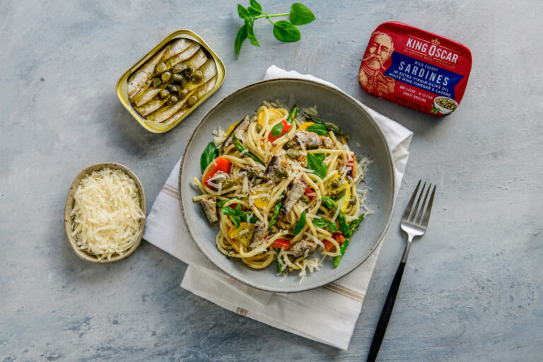 Bucatini with Sardines, Capers & Sautéed Vegetables Recipe